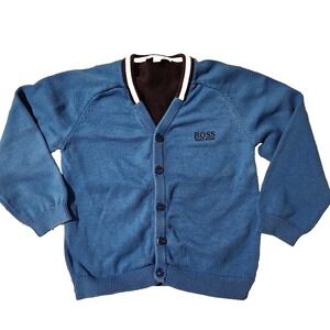 Baby‎ Blue "Boss" Knit Cardigan Sweater 3T